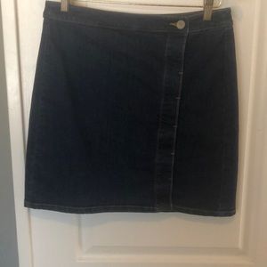 Loft Side-Button Denim Skirt